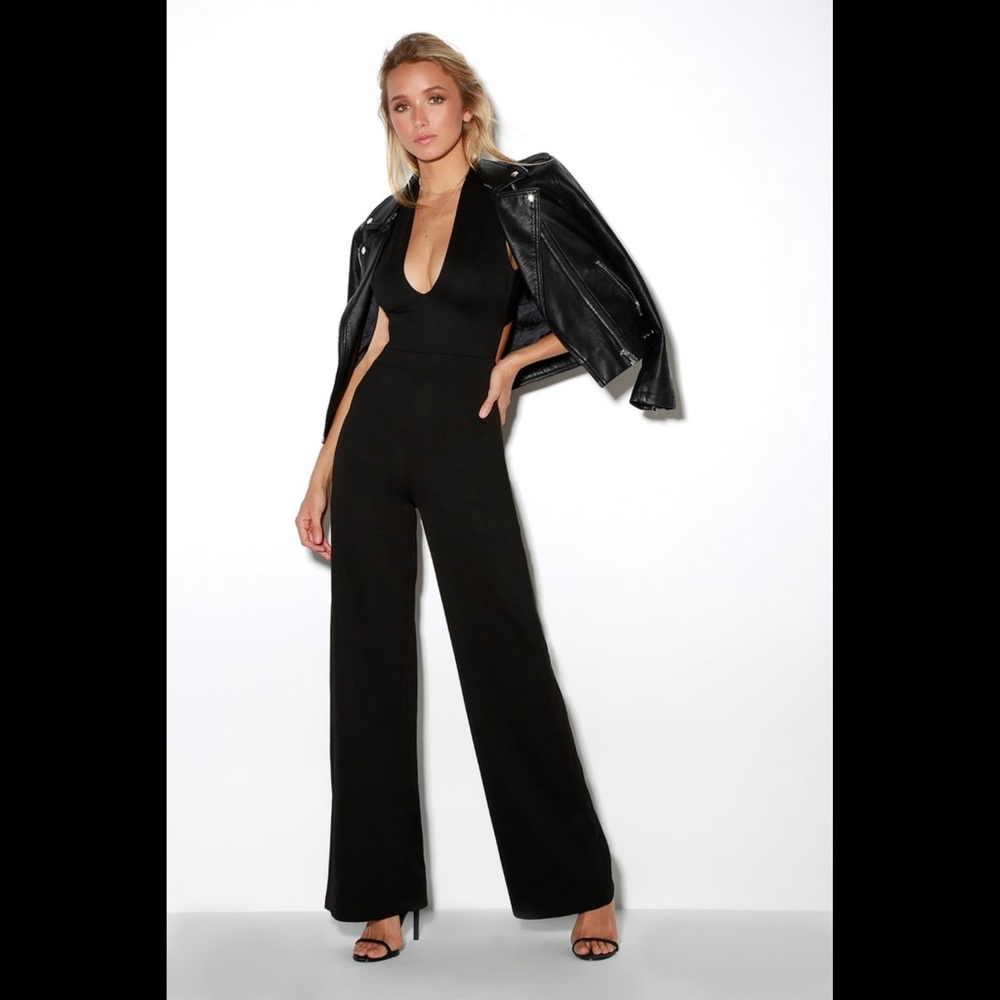 🆕Lulu’s Thinking Out Loud Black Backless‎ Jumpsuit